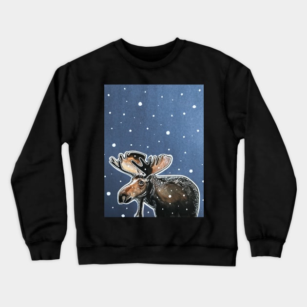 Moose Crewneck Sweatshirt by Viviredsonja